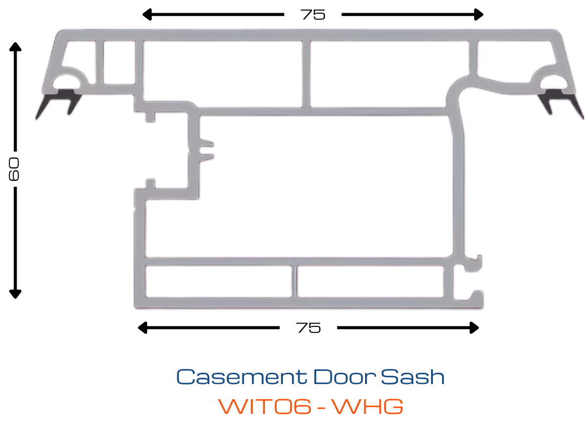 WORTHIT Casement Door Sash WIT06-WHG uPVC Profile