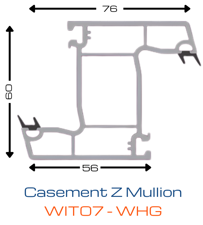 WORTHIT Casement Z Mullion WIT07-WHG uPVC Profile