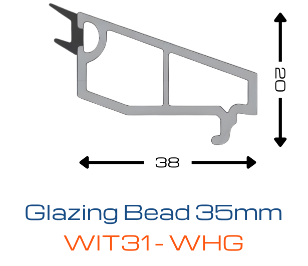 WORTHIT Glazing Bead 35mm WIT31-WHG uPVC Profile