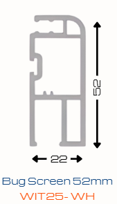WORTHIT Bug Screen 52mm WIT25-WH uPVC Profile