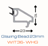 WORTHIT Glazing Bead 23mm WIT36-WHG uPVC Profile