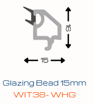 WORTHIT Glazing Bead 15mm WIT38-WHG uPVC Profile