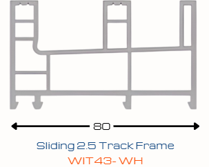 WORTHIT 80mm 2.5 Track Sliding Frame WIT43-WH uPVC Profile