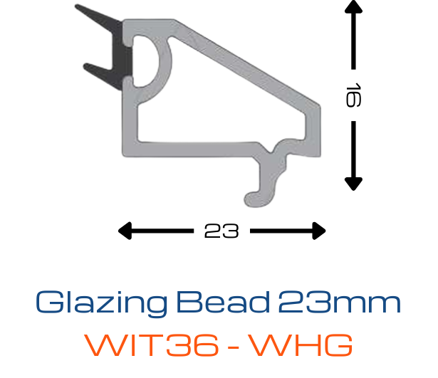 WORTHIT Glazing Bead 23mm WIT36-WHG uPVC Profile